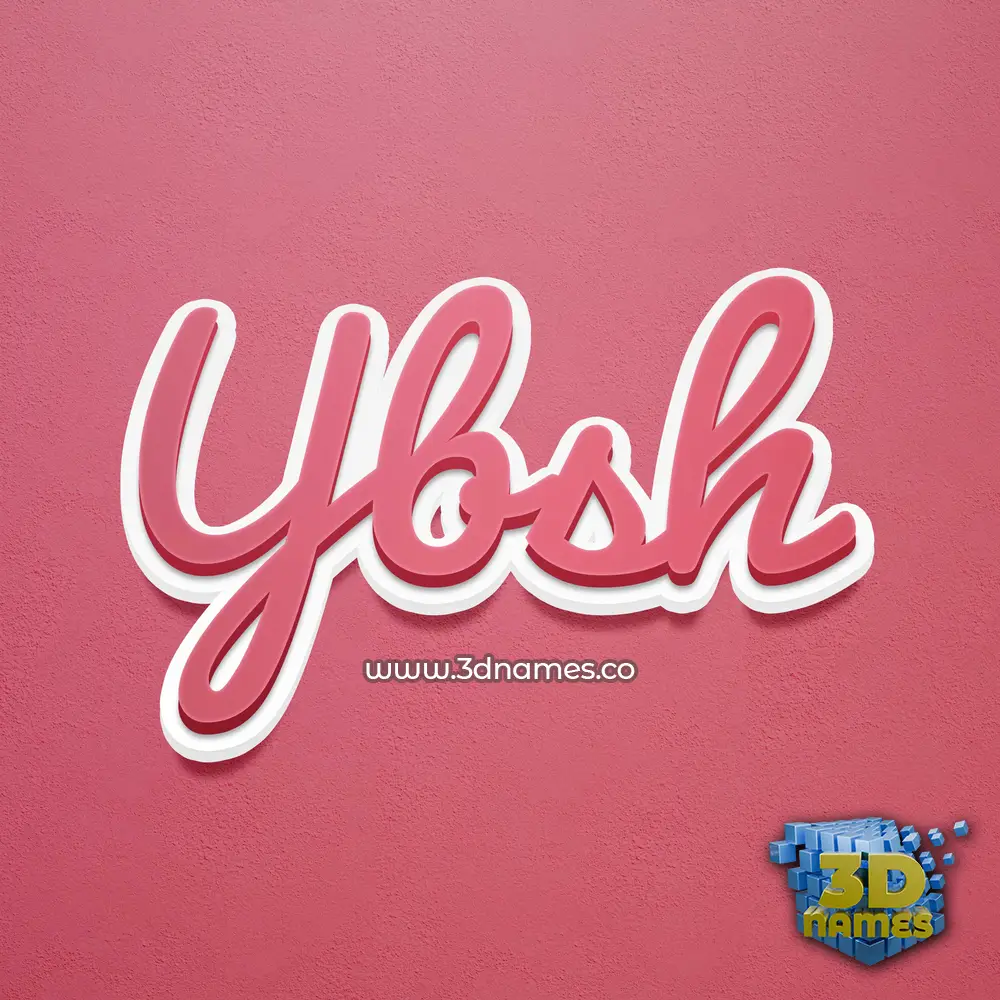 ybsh in Red Scribble style - 3D name wallpaper