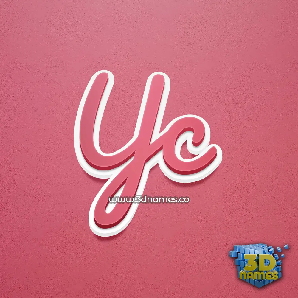 yc in Red Scribble style - 3D name wallpaper