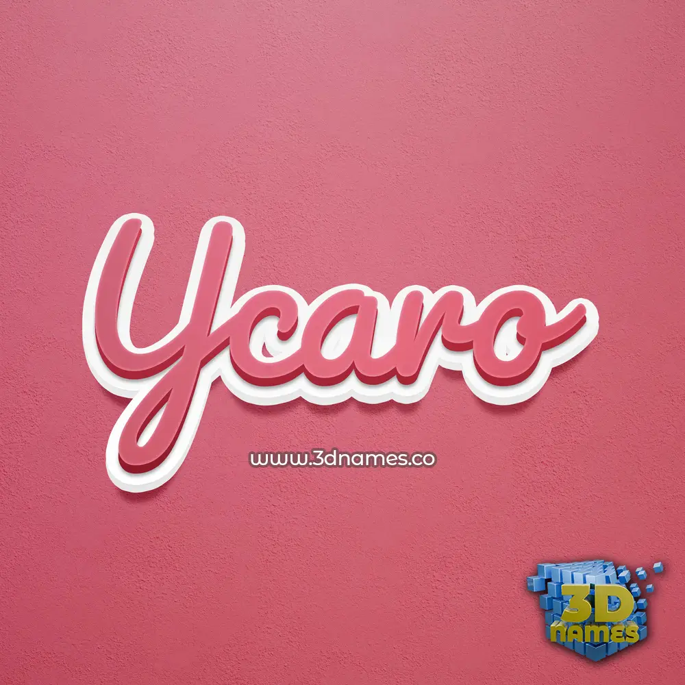 ycaro in Red Scribble style - 3D name wallpaper