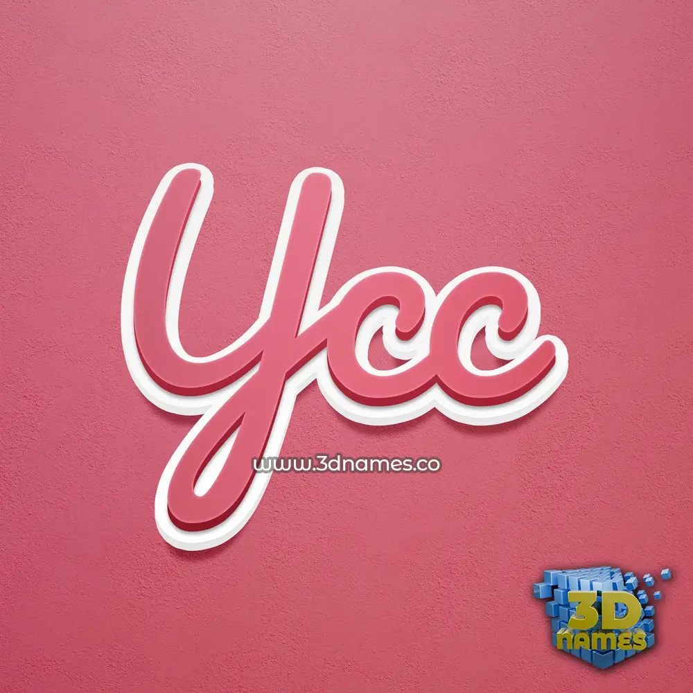 ycc in Red Scribble style - 3D name wallpaper