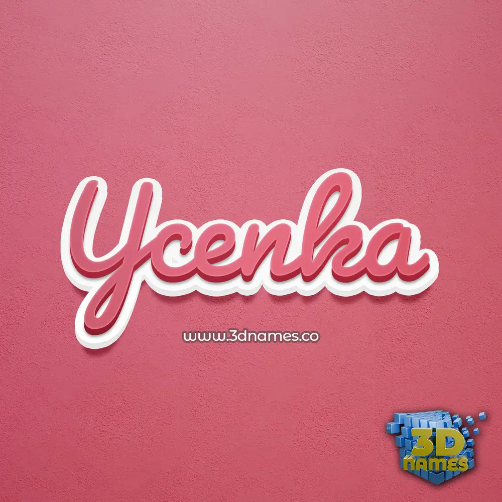 ycenka in Red Scribble style - 3D name wallpaper