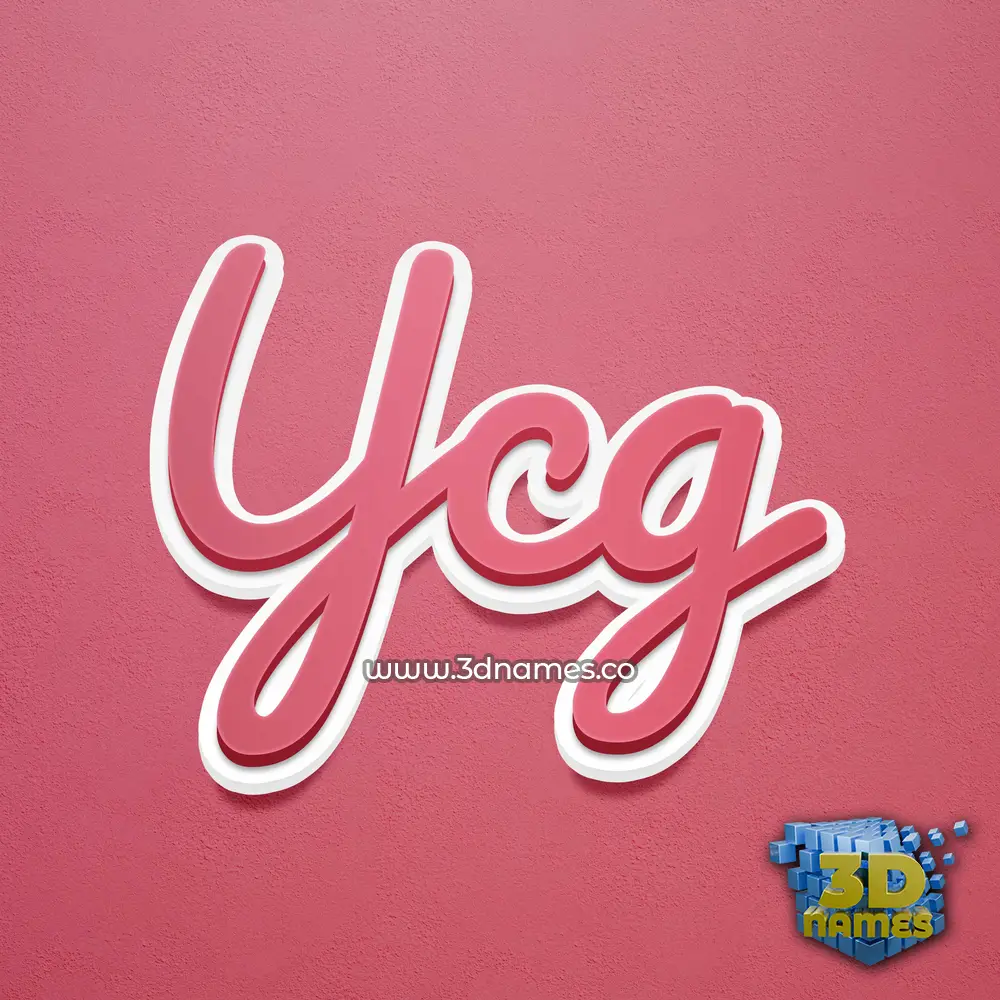 ycg in Red Scribble style - 3D name wallpaper