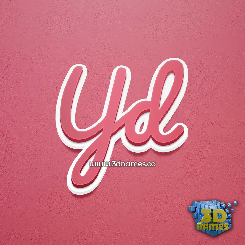 yd in Red Scribble style - 3D name wallpaper
