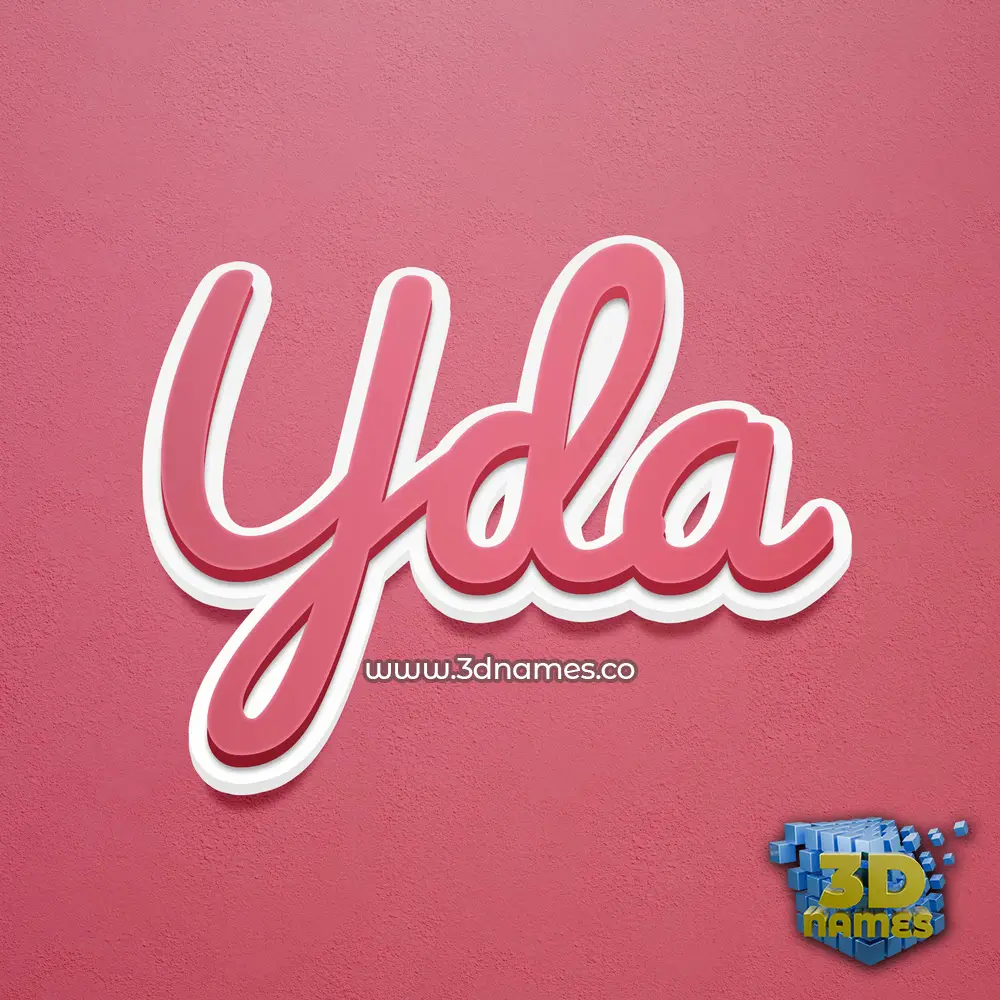 yda in Red Scribble style - 3D name wallpaper