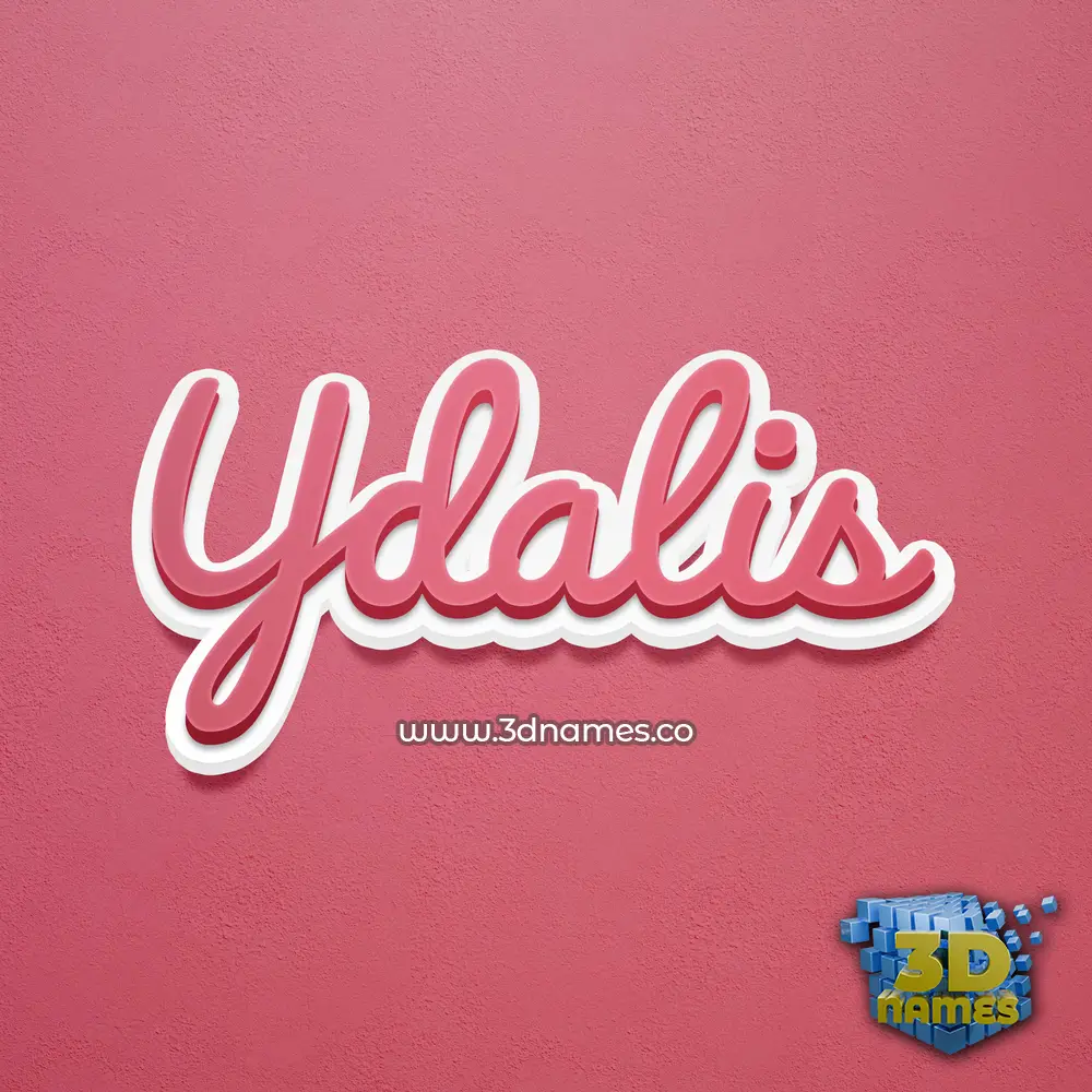 ydalis in Red Scribble style - 3D name wallpaper