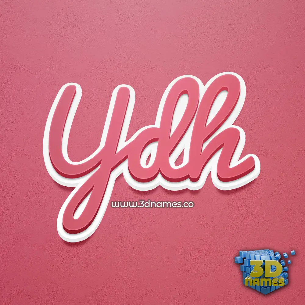 ydh in Red Scribble style - 3D name wallpaper