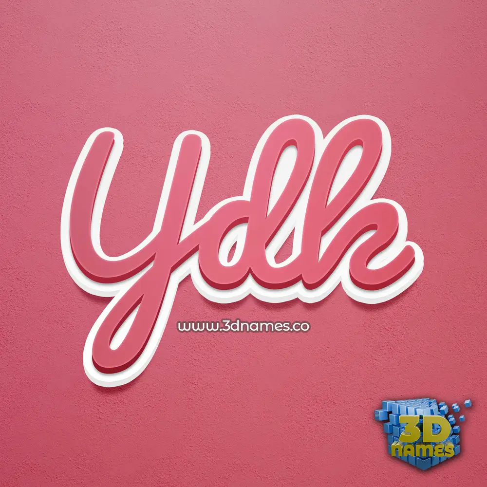 ydk in Red Scribble style - 3D name wallpaper
