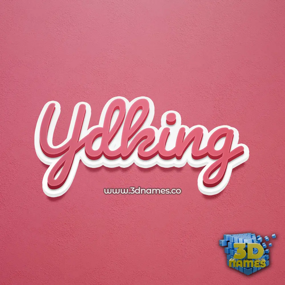 ydking in Red Scribble style - 3D name wallpaper