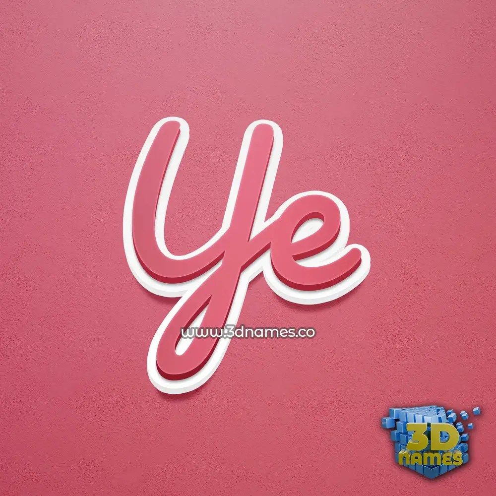 ye in Red Scribble style - 3D name wallpaper
