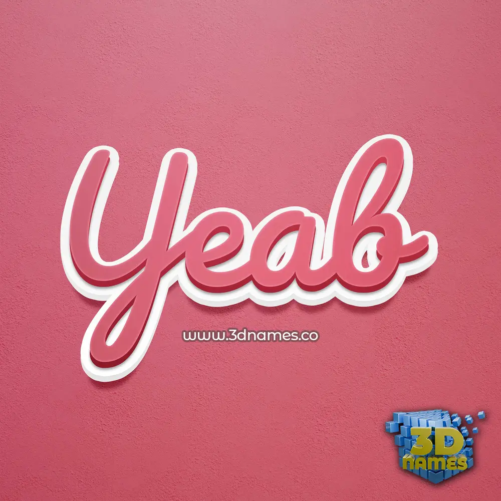 yeab in Red Scribble style - 3D name wallpaper