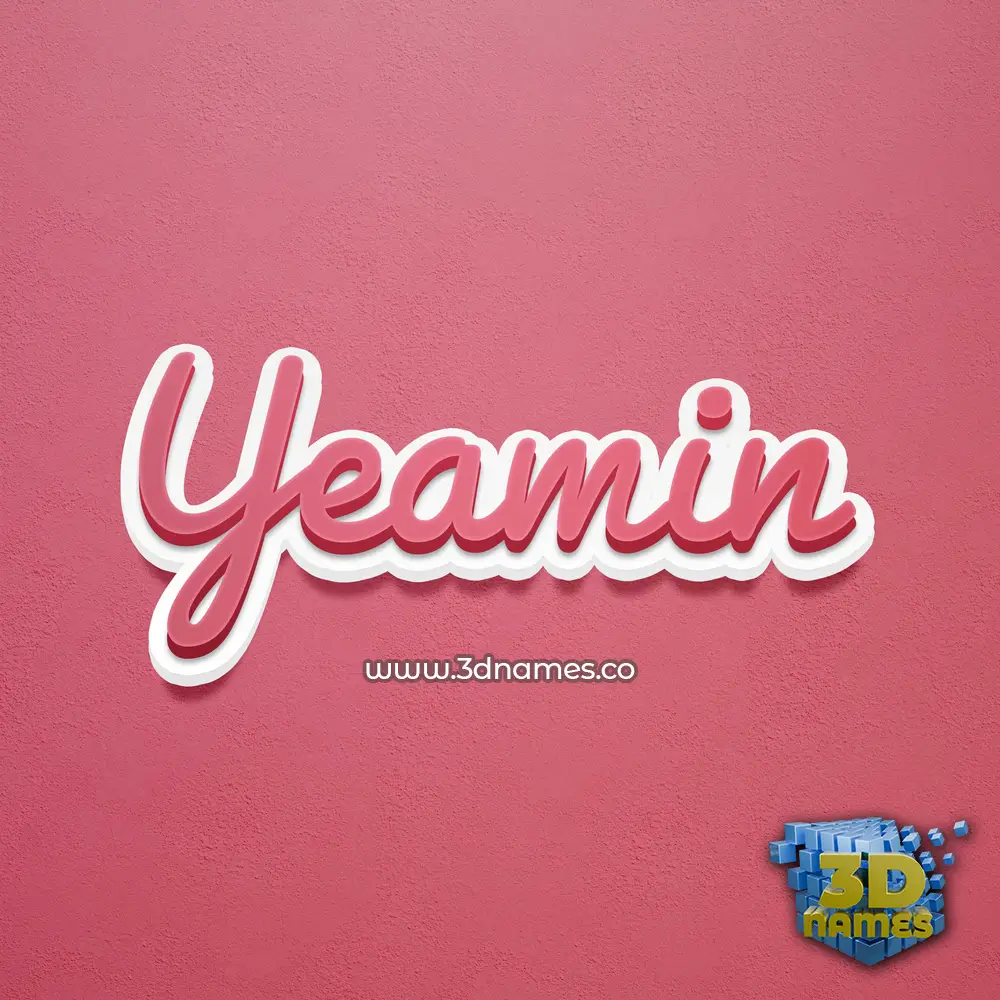 yeamin in Red Scribble style - 3D name wallpaper