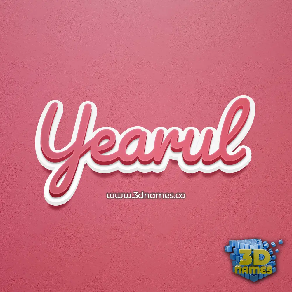 yearul in Red Scribble style - 3D name wallpaper