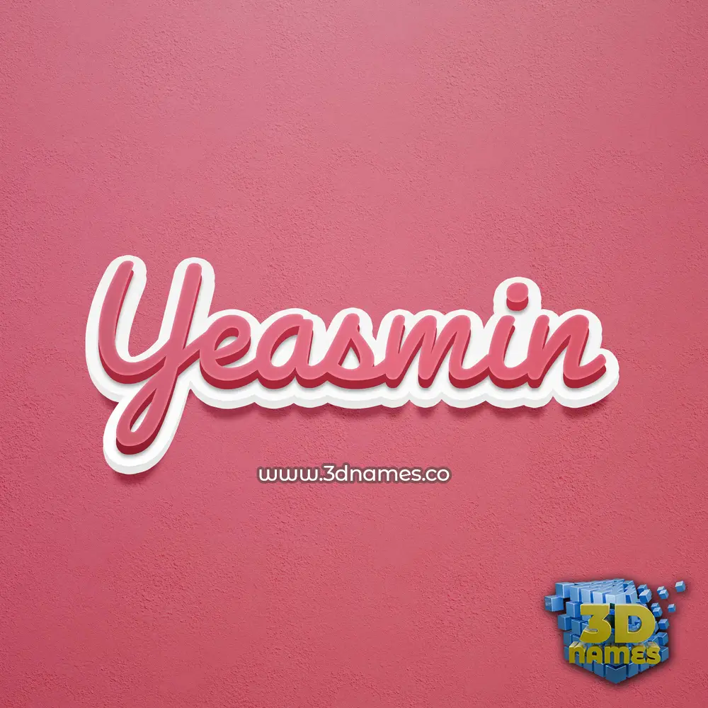 yeasmin in Red Scribble style - 3D name wallpaper