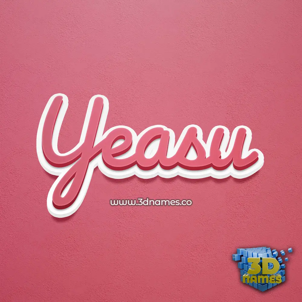 yeasu in Red Scribble style - 3D name wallpaper