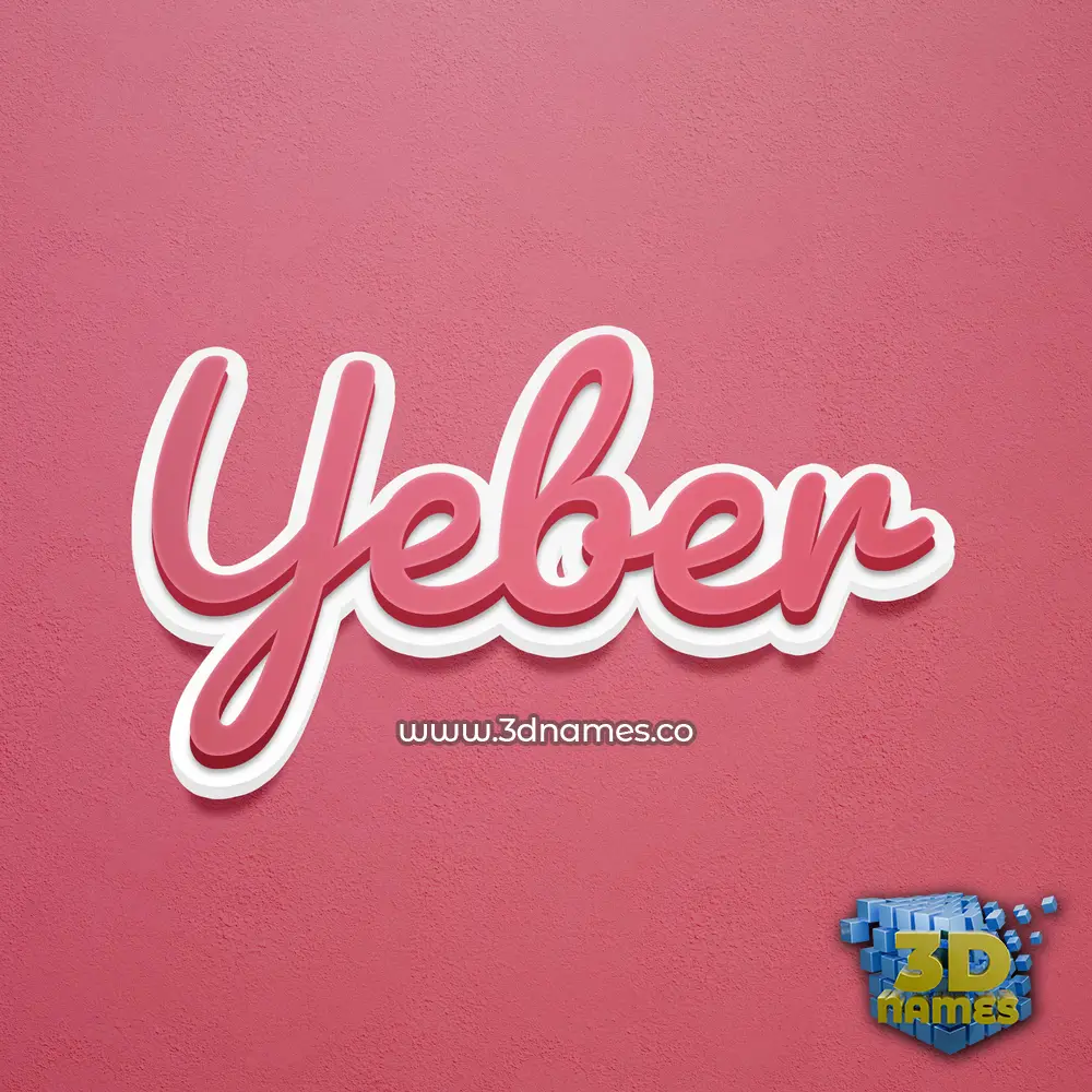 yeber in Red Scribble style - 3D name wallpaper