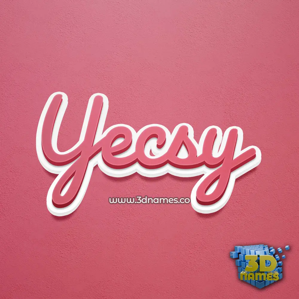 yecsy in Red Scribble style - 3D name wallpaper