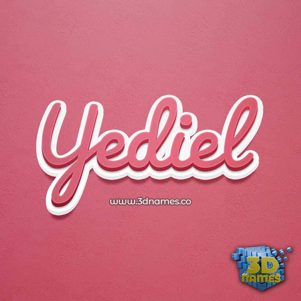 yediel in Red Scribble style - 3D name wallpaper