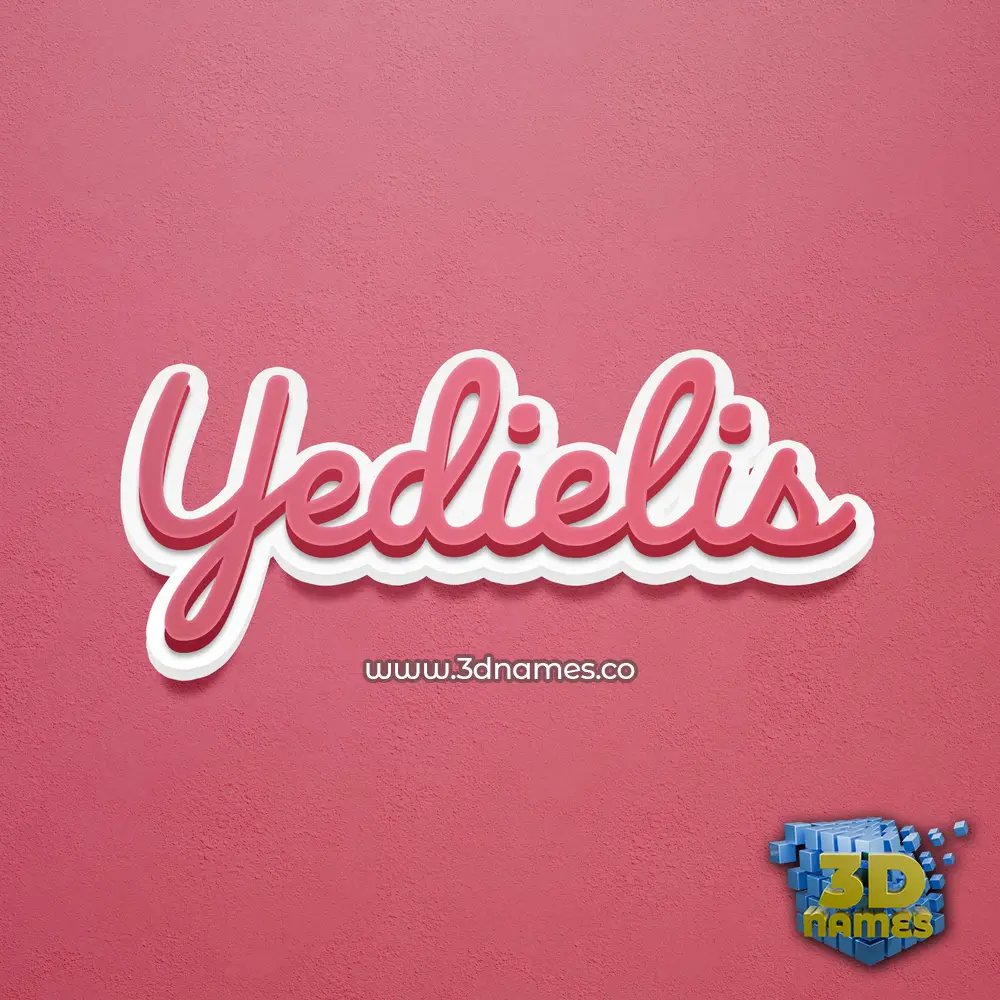 yedielis in Red Scribble style - 3D name wallpaper