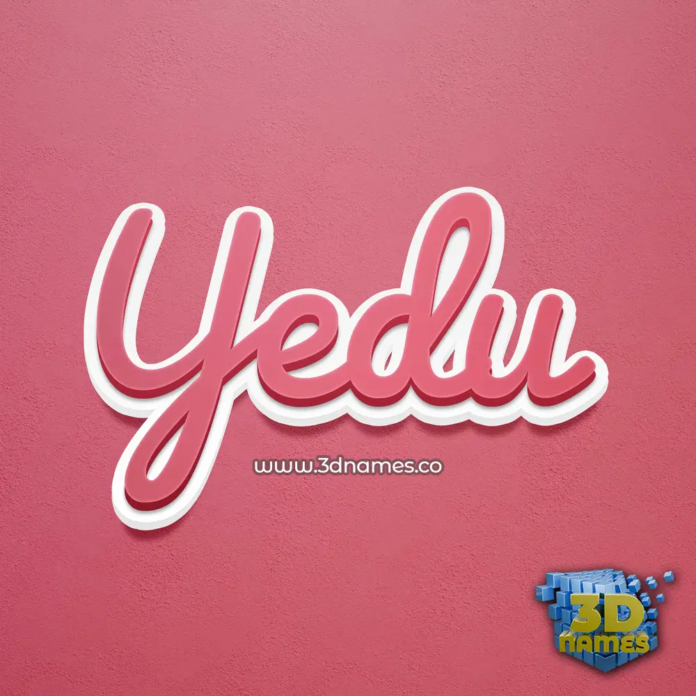 yedu in Red Scribble style - 3D name wallpaper