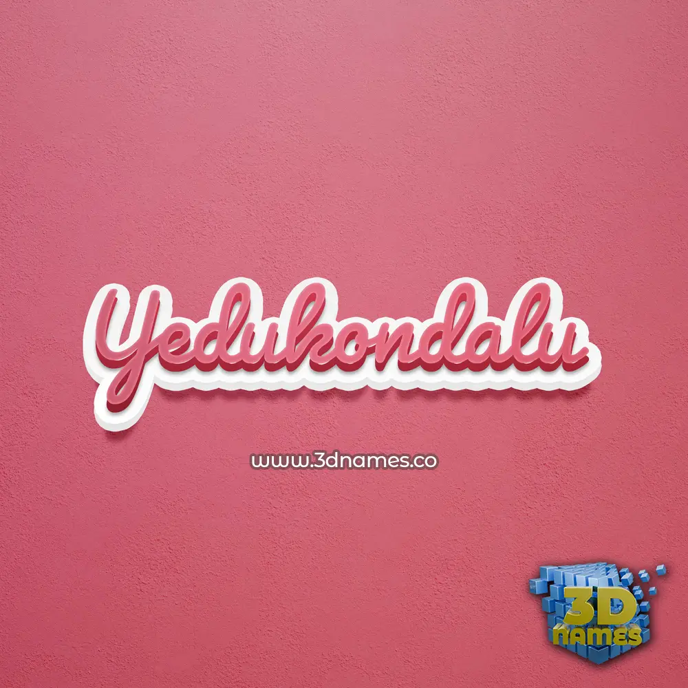 yedukondalu in Red Scribble style - 3D name wallpaper