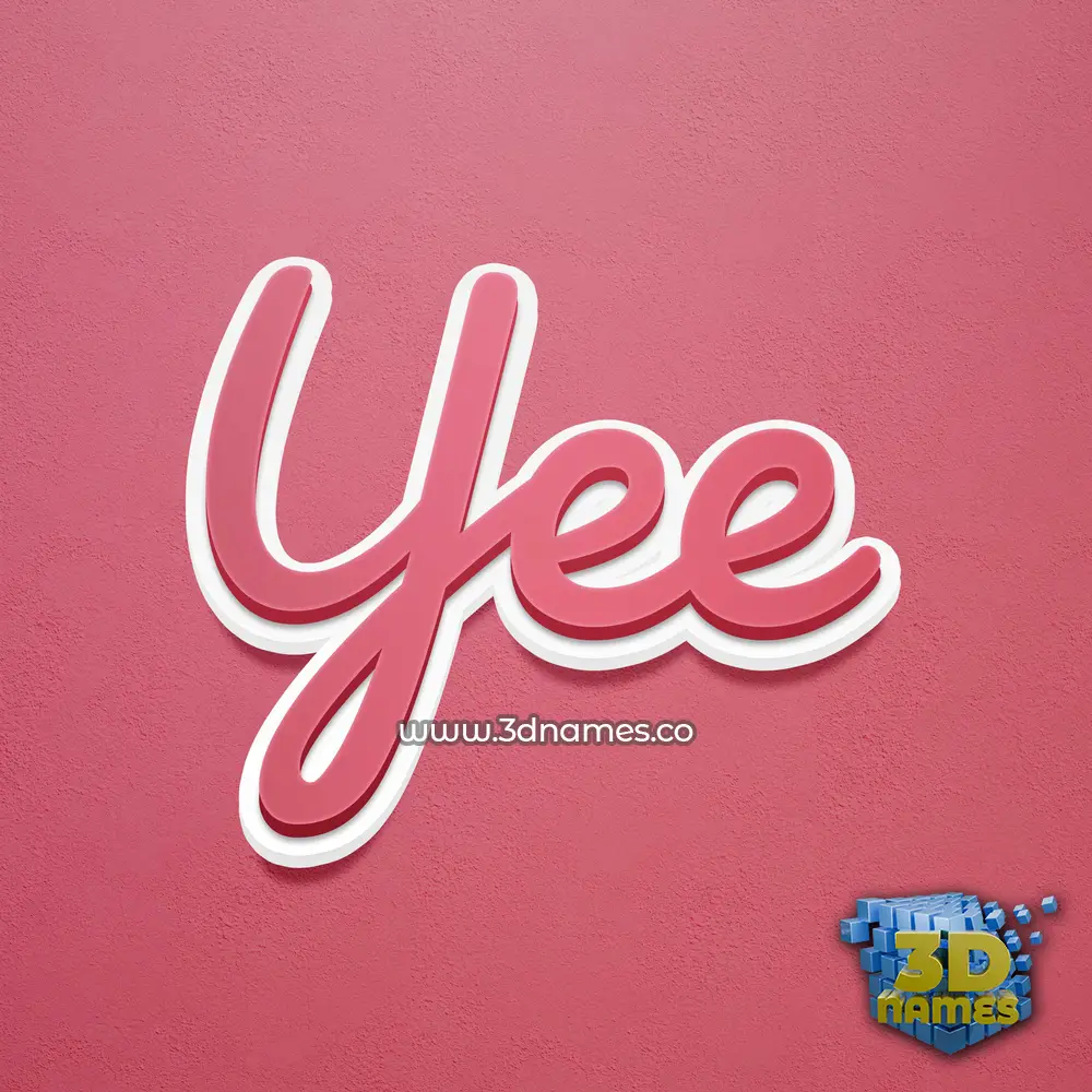 yee in Red Scribble style - 3D name wallpaper