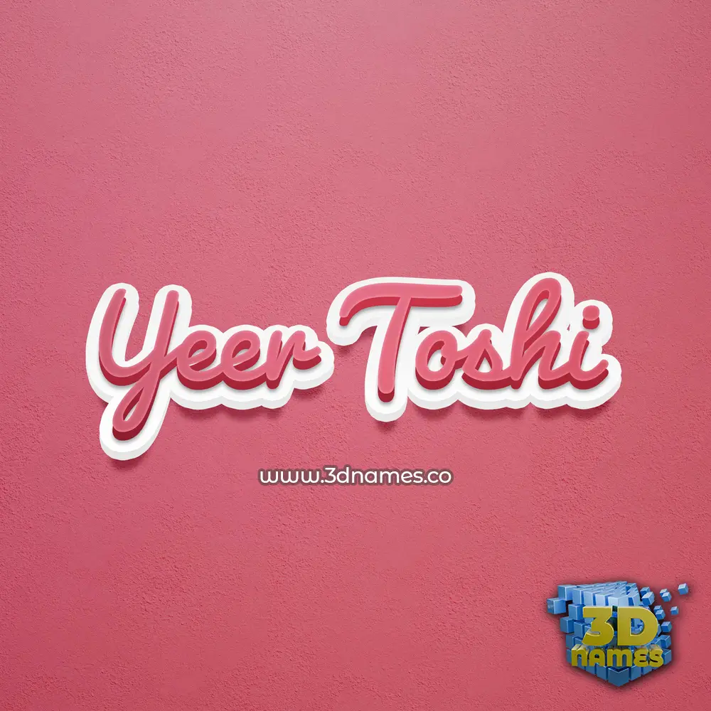 yeer toshi in Red Scribble style - 3D name wallpaper