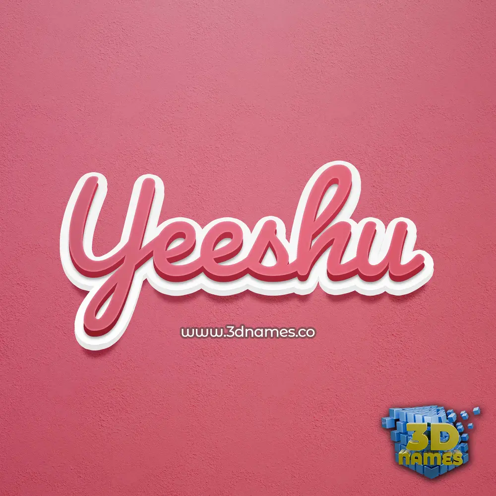 yeeshu in Red Scribble style - 3D name wallpaper