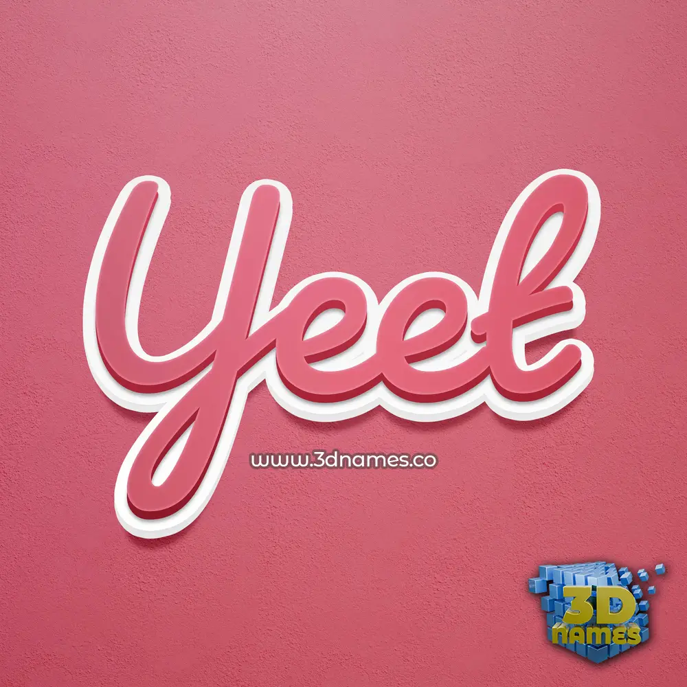 yeet in Red Scribble style - 3D name wallpaper