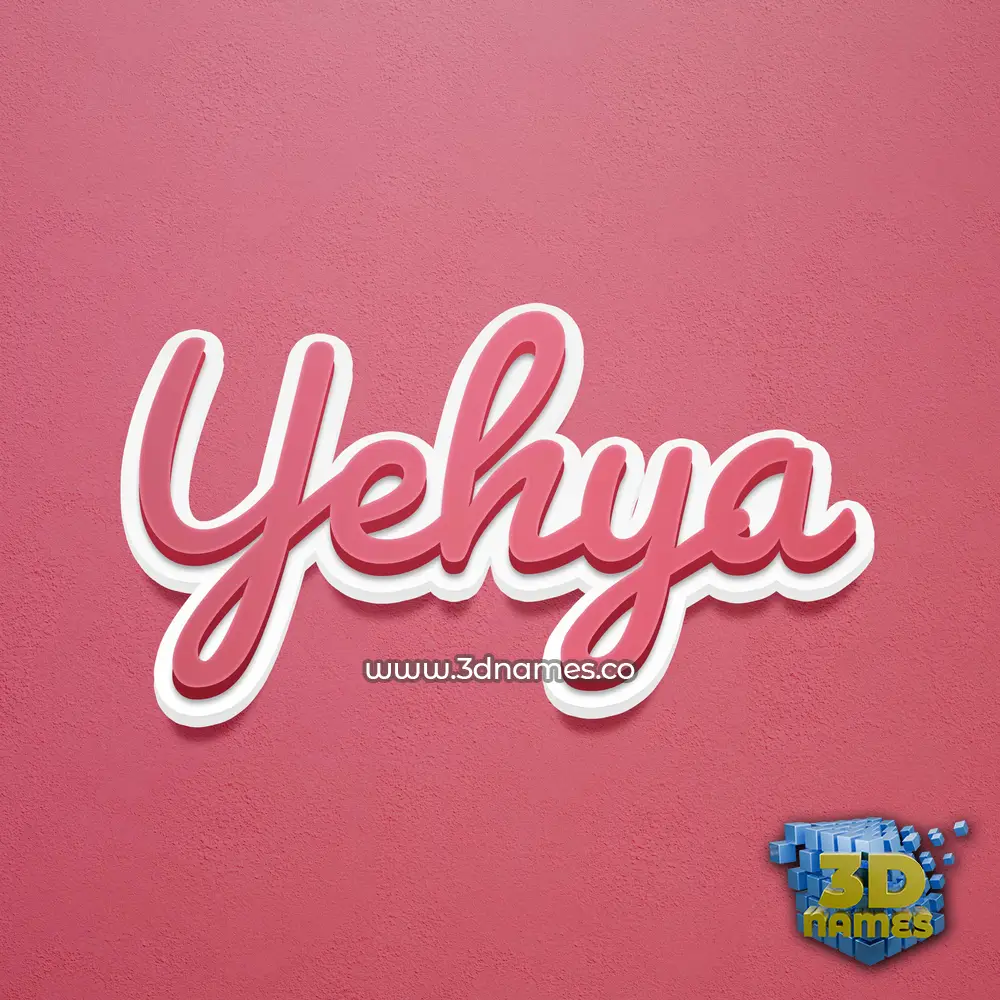 yehya in Red Scribble style - 3D name wallpaper