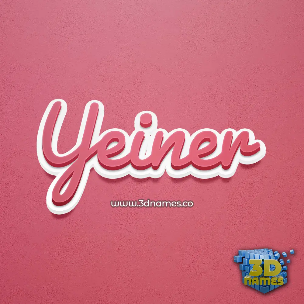 yeiner in Red Scribble style - 3D name wallpaper