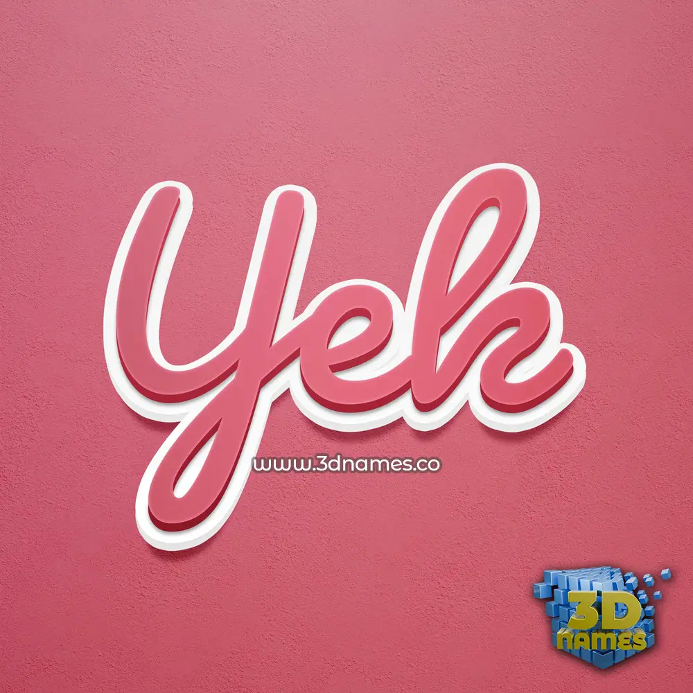 yek in Red Scribble style - 3D name wallpaper