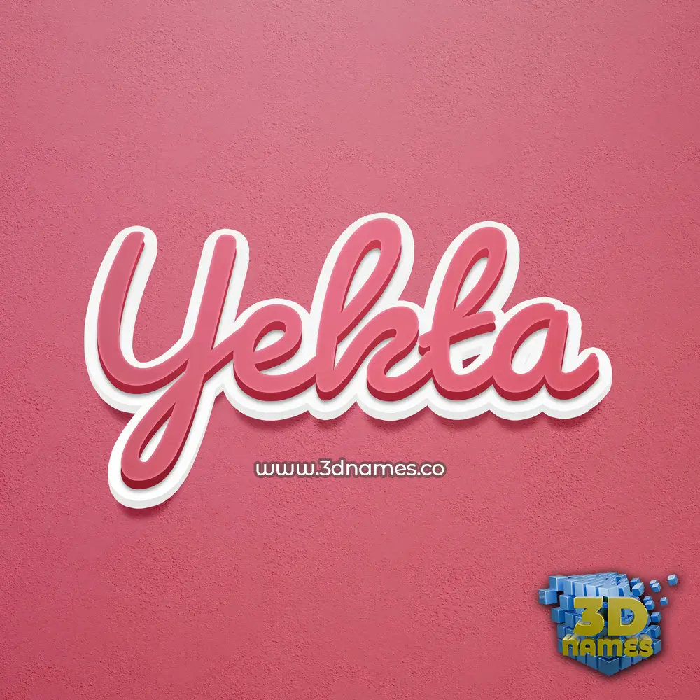 yekta in Red Scribble style - 3D name wallpaper