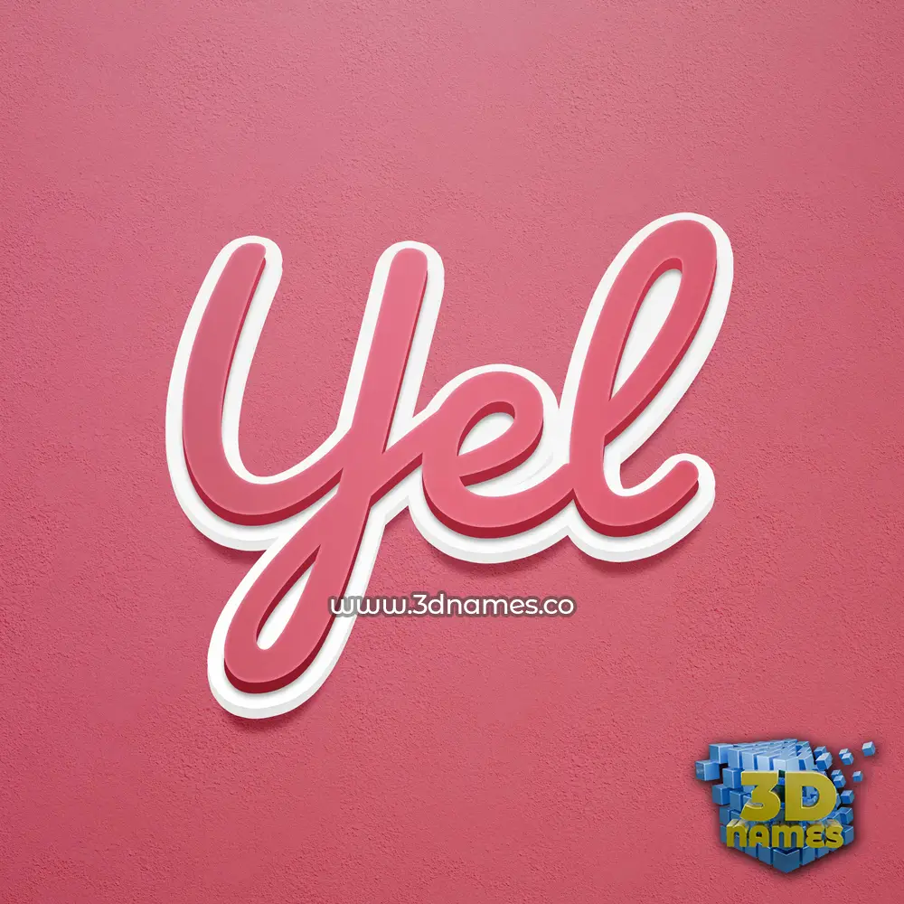yel in Red Scribble style - 3D name wallpaper