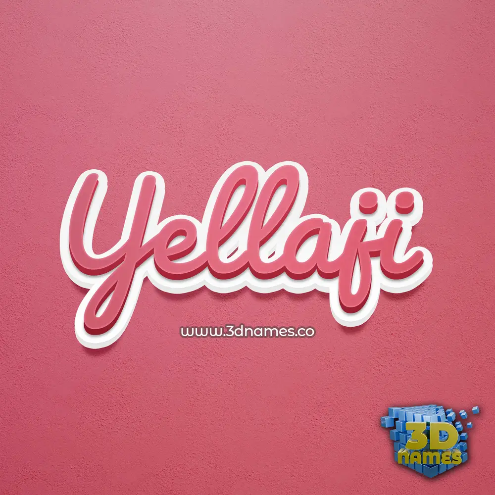 yellaji in Red Scribble style - 3D name wallpaper