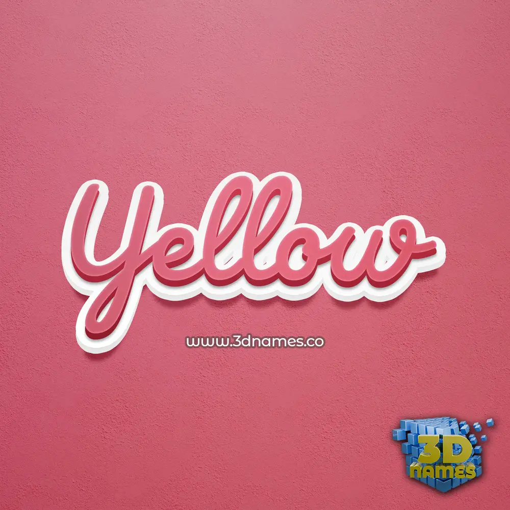 yellow in Red Scribble style - 3D name wallpaper