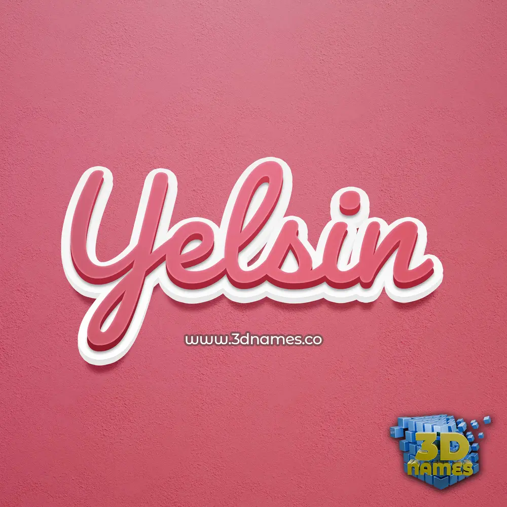 yelsin in Red Scribble style - 3D name wallpaper