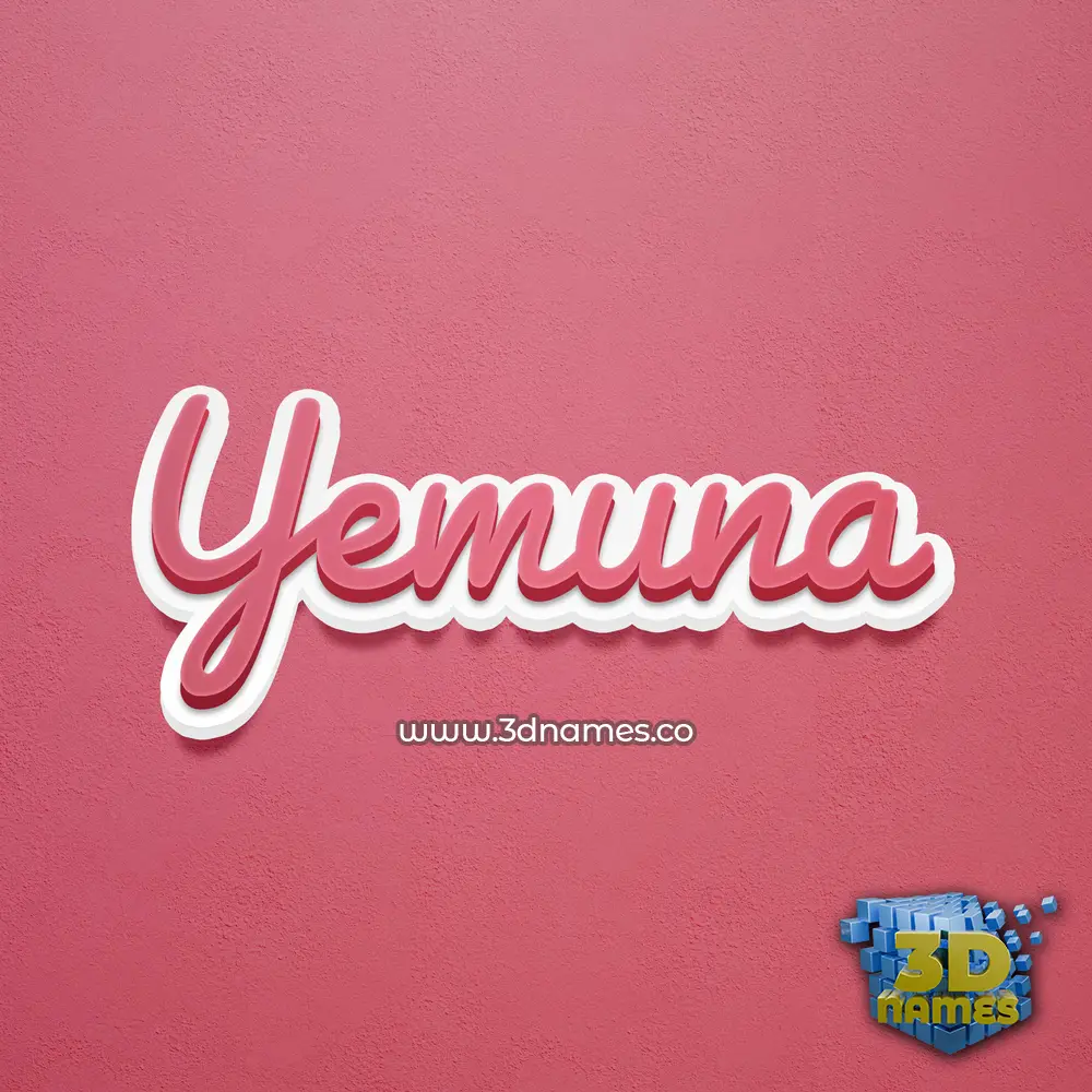 yemuna in Red Scribble style - 3D name wallpaper