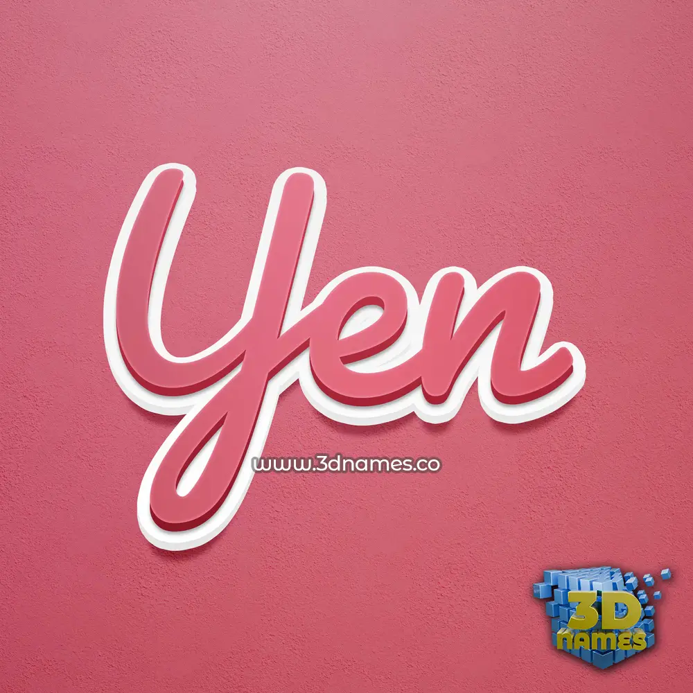 yen in Red Scribble style - 3D name wallpaper