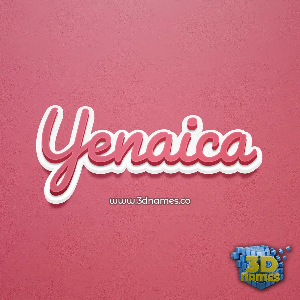 yenaica in Red Scribble style - 3D name wallpaper