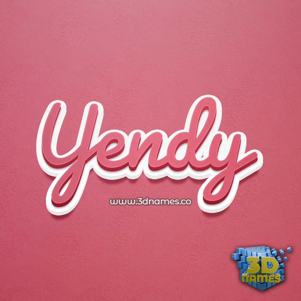 yendy in Red Scribble style - 3D name wallpaper