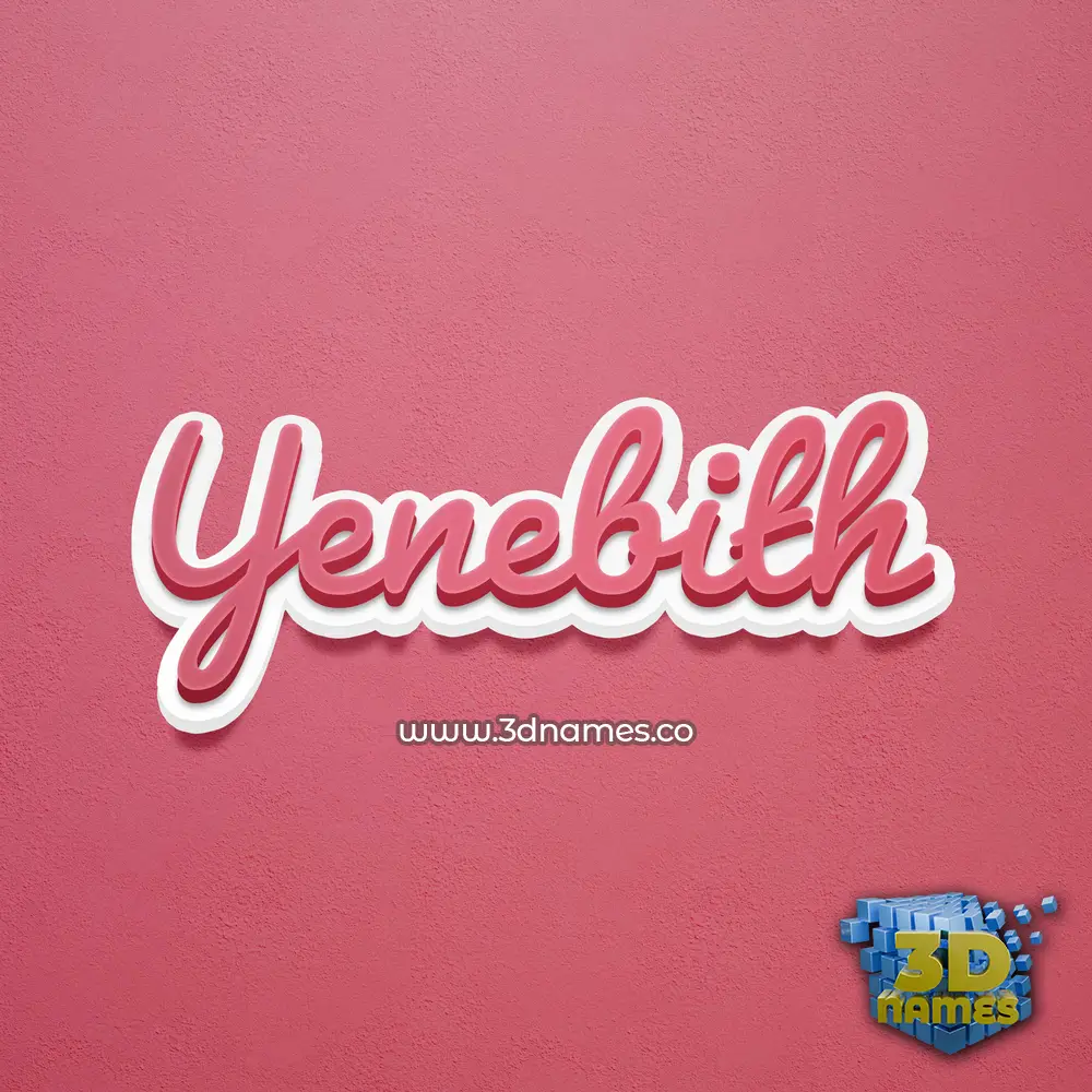 yenebith in Red Scribble style - 3D name wallpaper