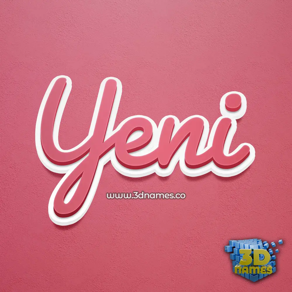 yeni in Red Scribble style - 3D name wallpaper