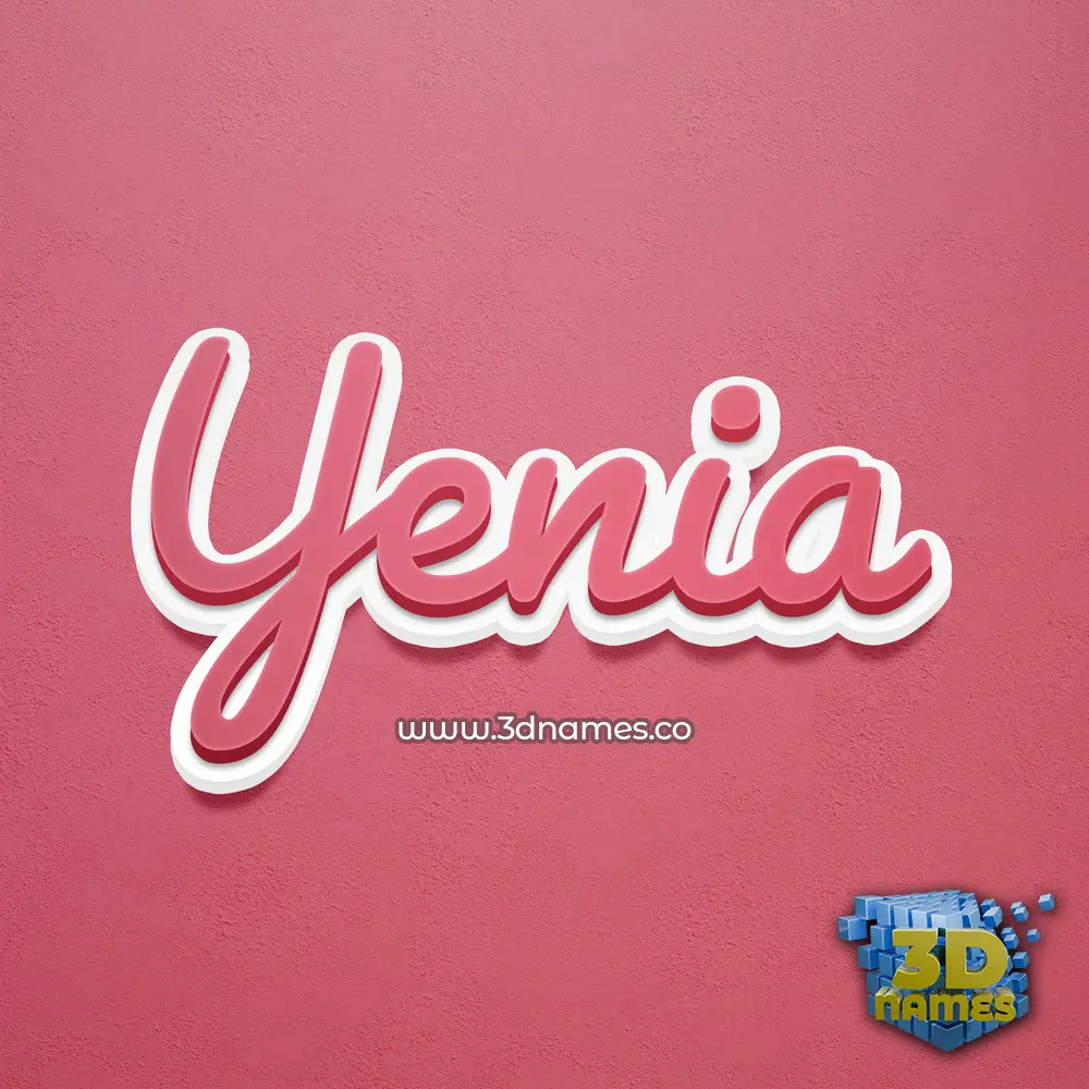 yenia in Red Scribble style - 3D name wallpaper