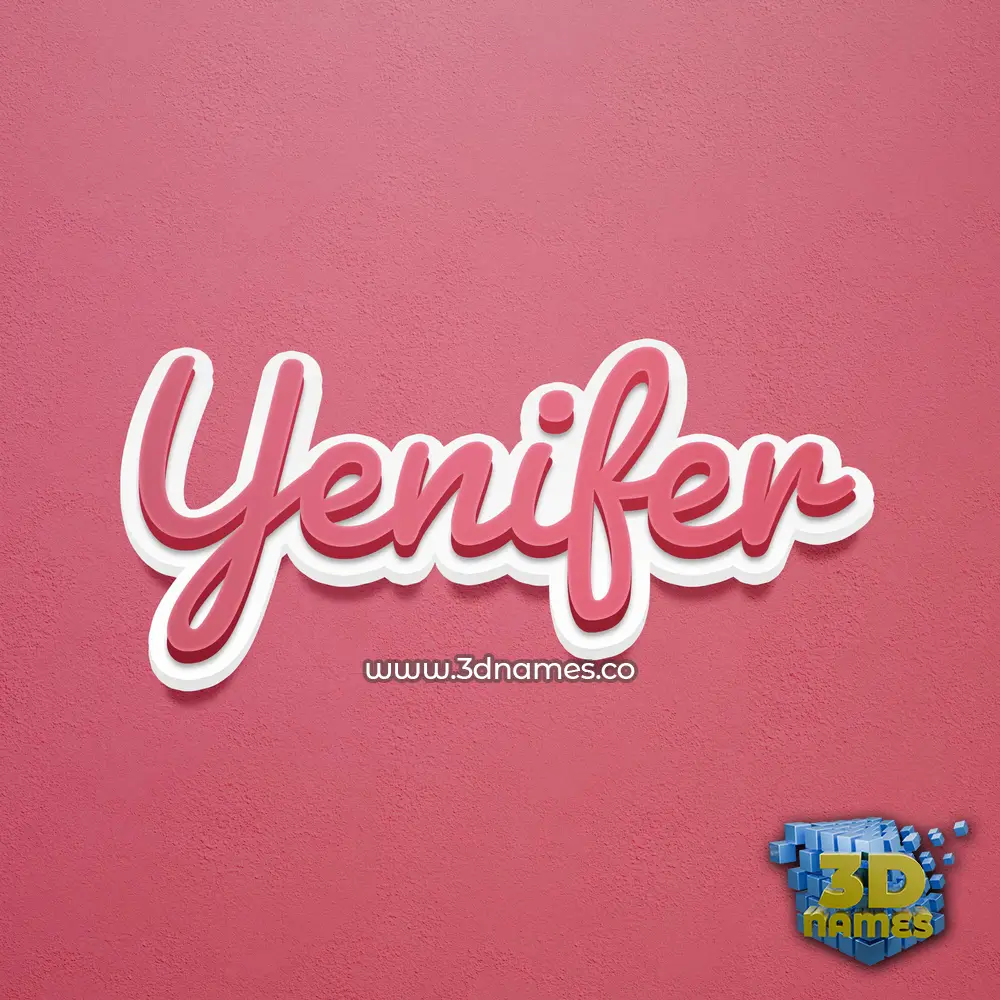 yenifer in Red Scribble style - 3D name wallpaper