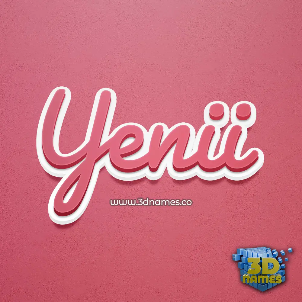 yenii in Red Scribble style - 3D name wallpaper