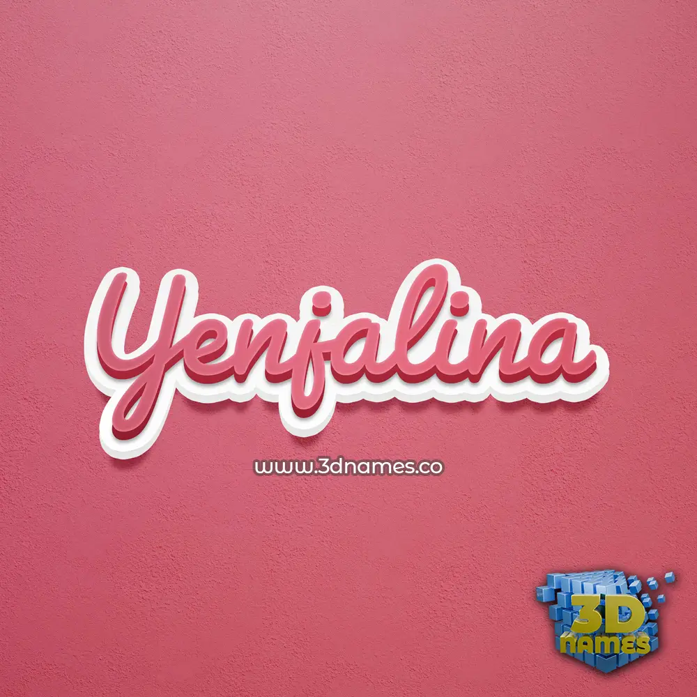 yenjalina in Red Scribble style - 3D name wallpaper