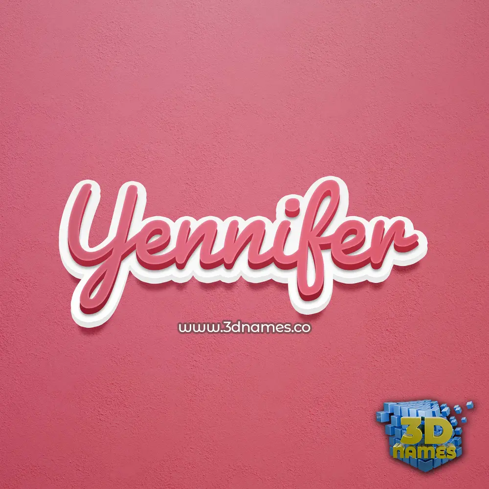 yennifer in Red Scribble style - 3D name wallpaper