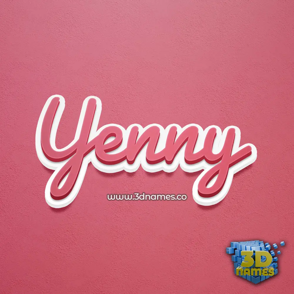 yenny in Red Scribble style - 3D name wallpaper