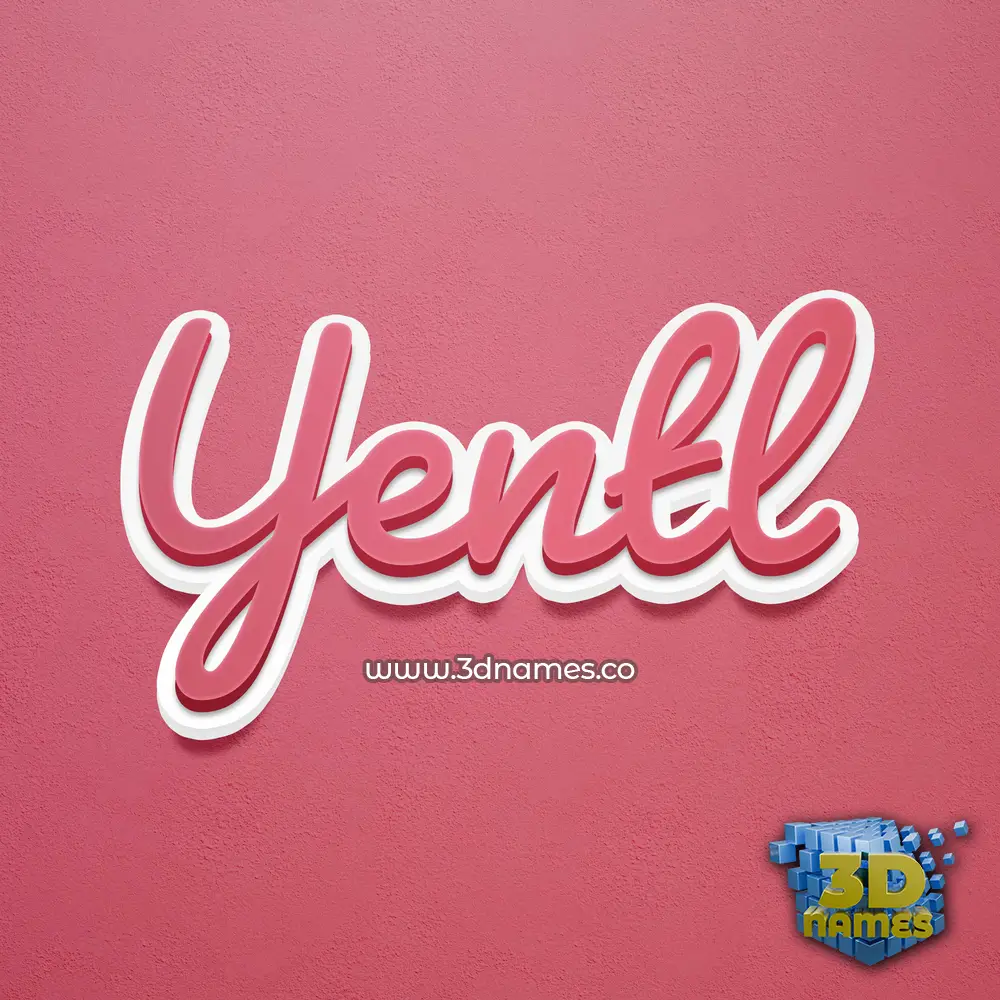 yentl in Red Scribble style - 3D name wallpaper