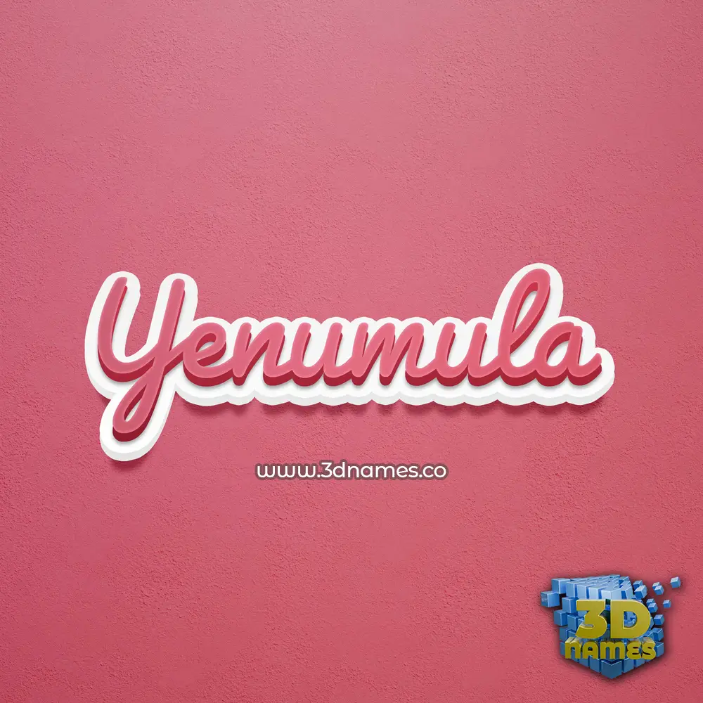 yenumula in Red Scribble style - 3D name wallpaper